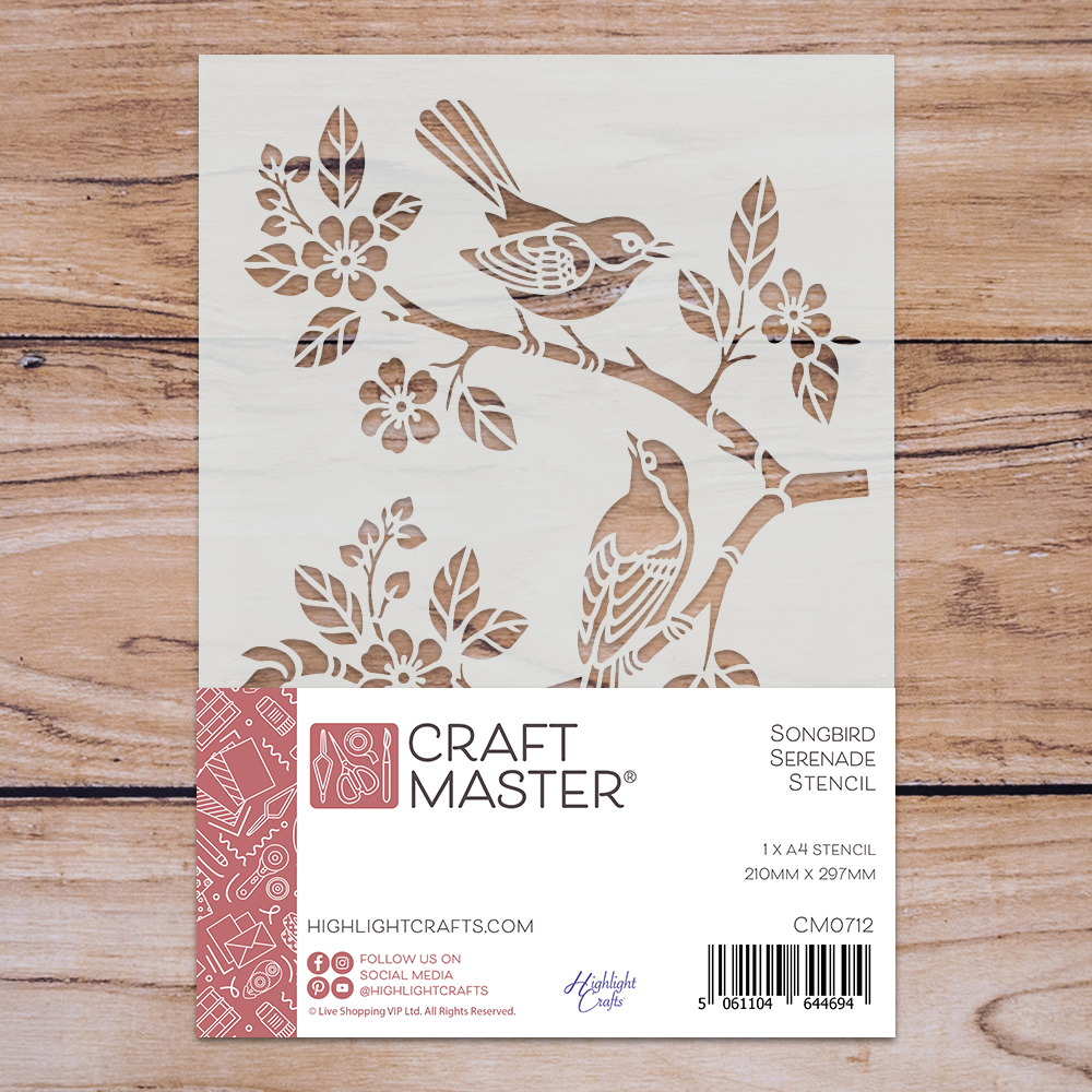 Craft Master Songbird Serenade A4 Stencil
