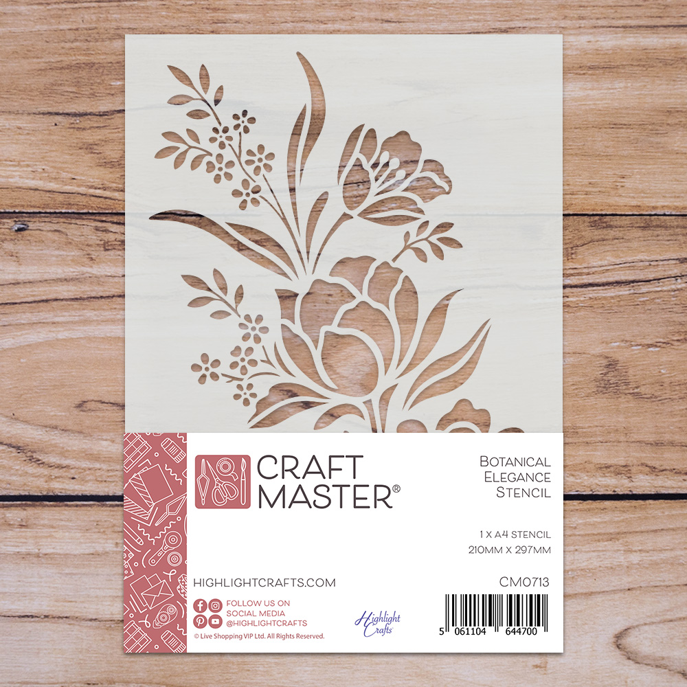 Craft Master Botanical Elegance A4 Stencil