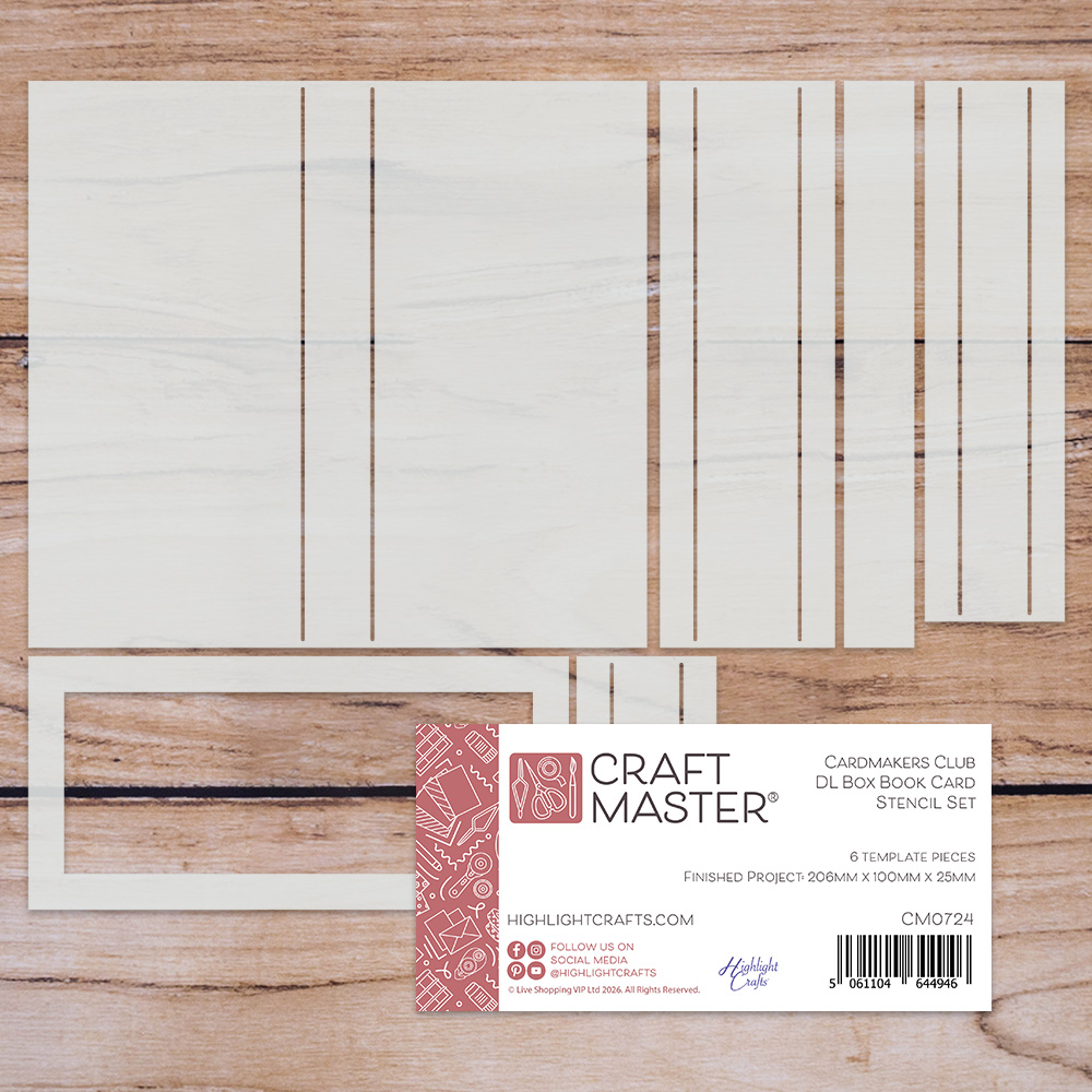 Craft Master Cardmakers Club DL Box Book Card Stencil Set
