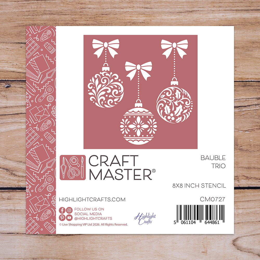 Craft Master Bauble Trio 8x8 Stencil