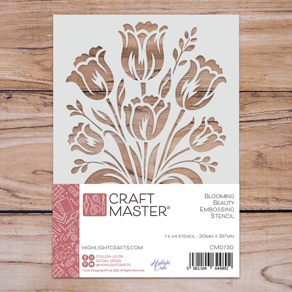 Craft Master Blooming Beauty A4 Embossing Stencil