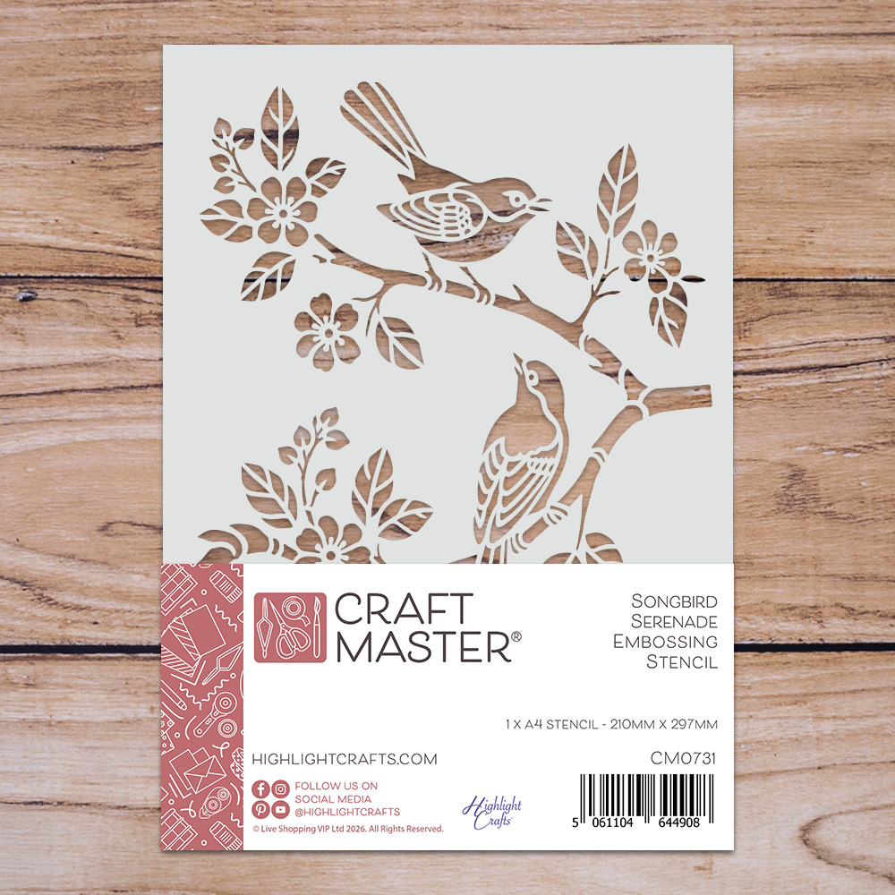 Craft Master Songbird Serenade A4 Embossing Stencil