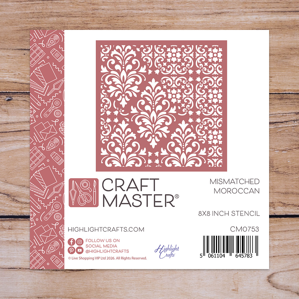 Craft Master Mismatched Moroccan 8x8 Stencil