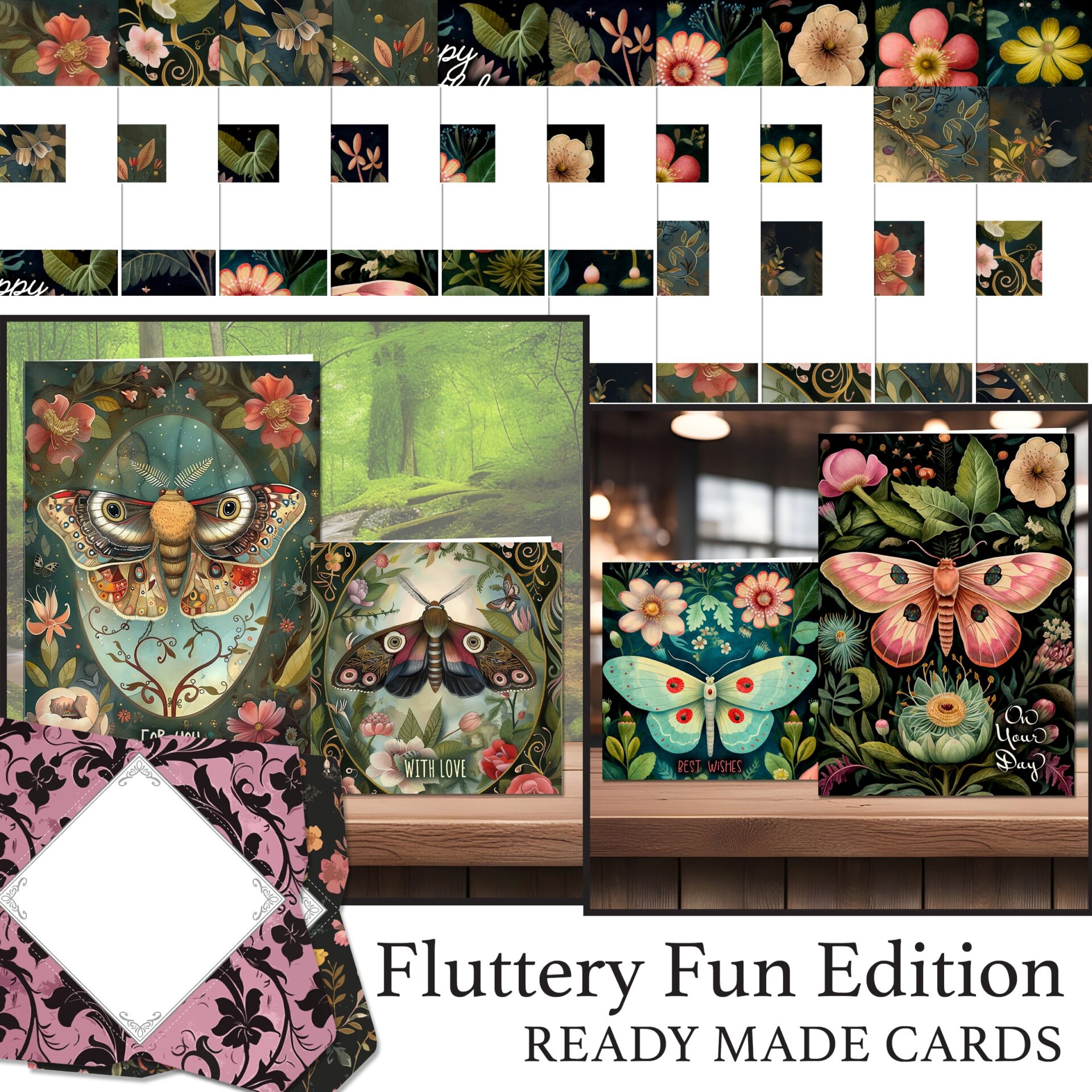 The Crafty Witches Fluttery Fun Ready Made Cards Download Collection