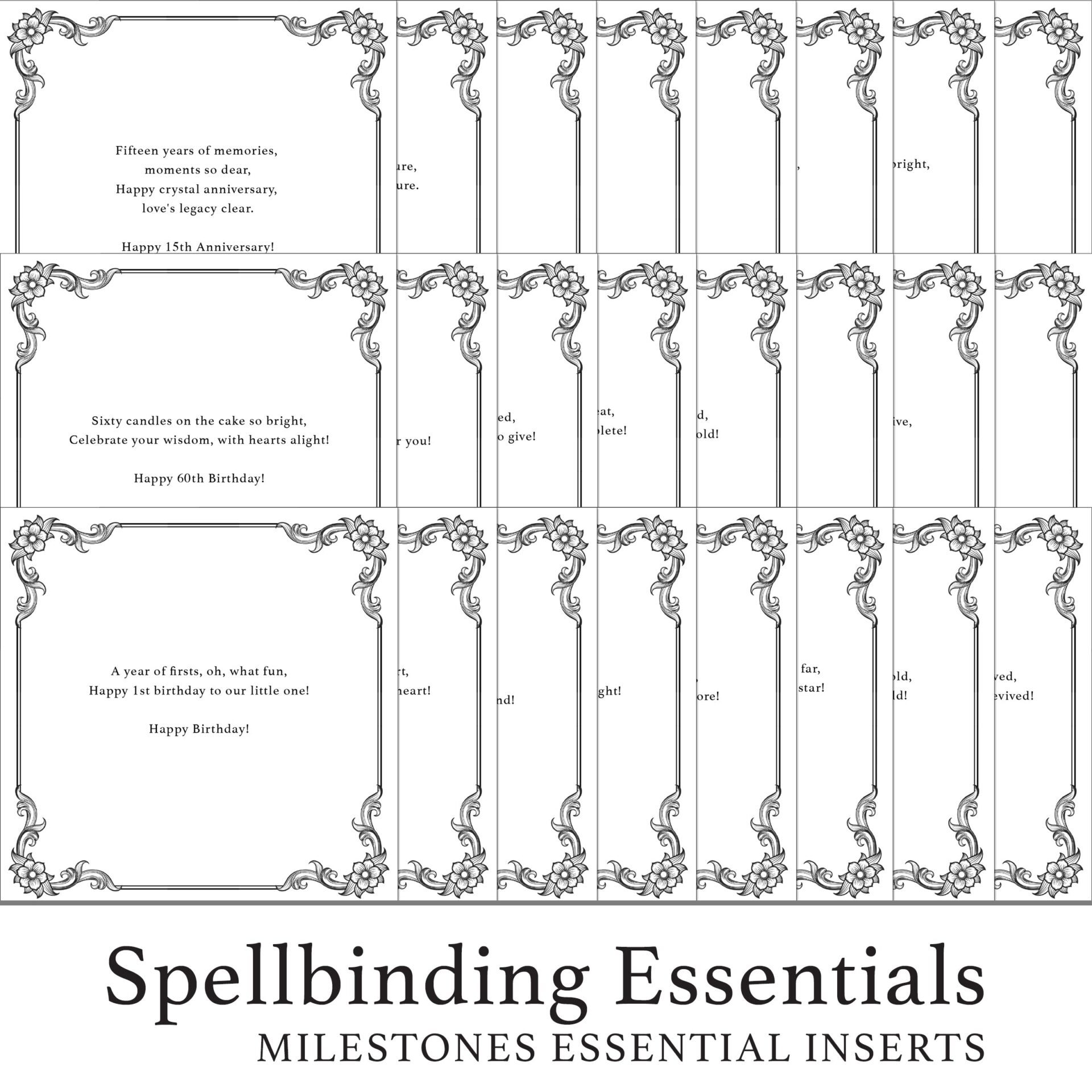 The Crafty Witches Essential Inserts: Milestones in Life Download Collection