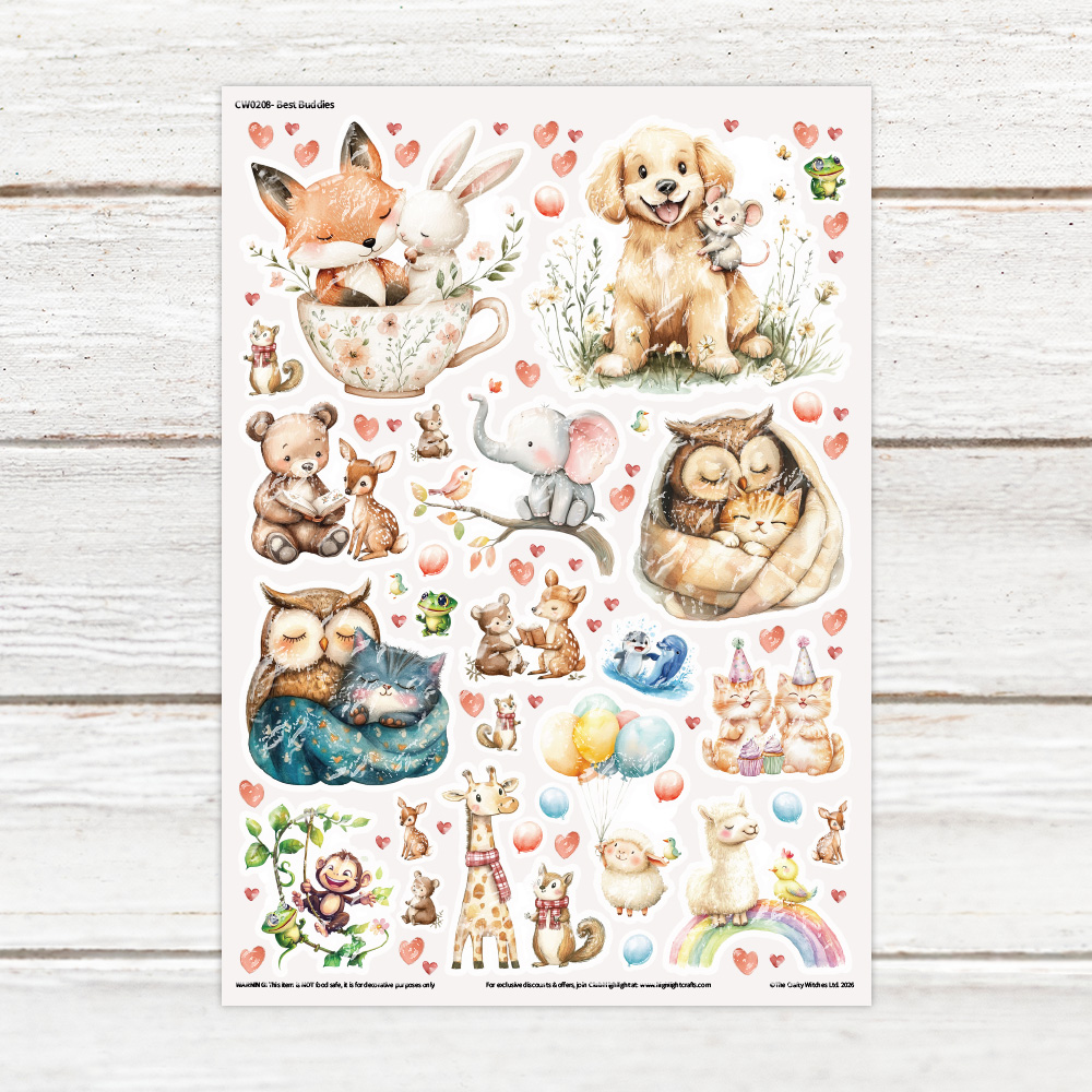 The Crafty Witches Best Buddies Luxe Decal Sheet