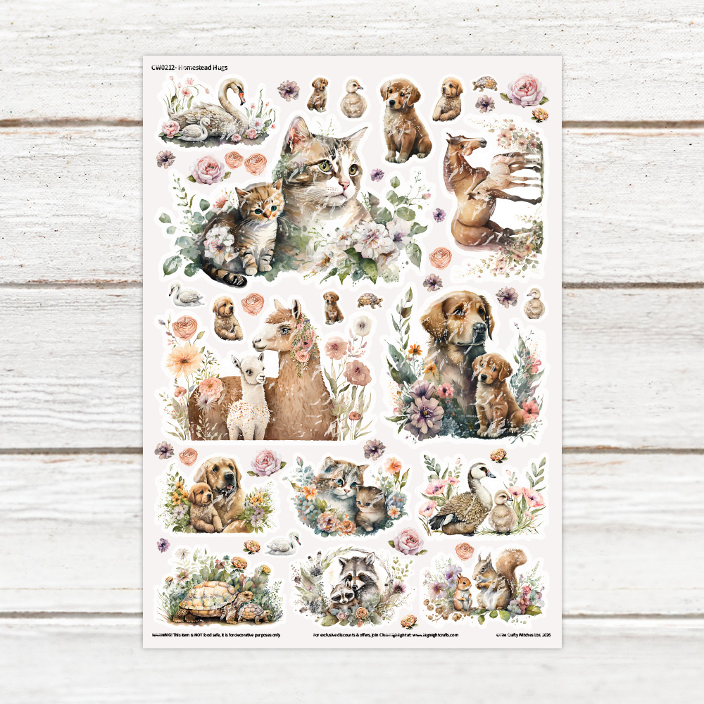 The Crafty Witches Homestead Hugs Luxe Decal Sheet