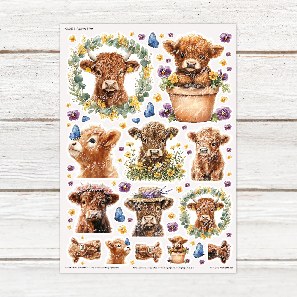 The Crafty Witches Flowers & Fur Luxe Decal Sheet