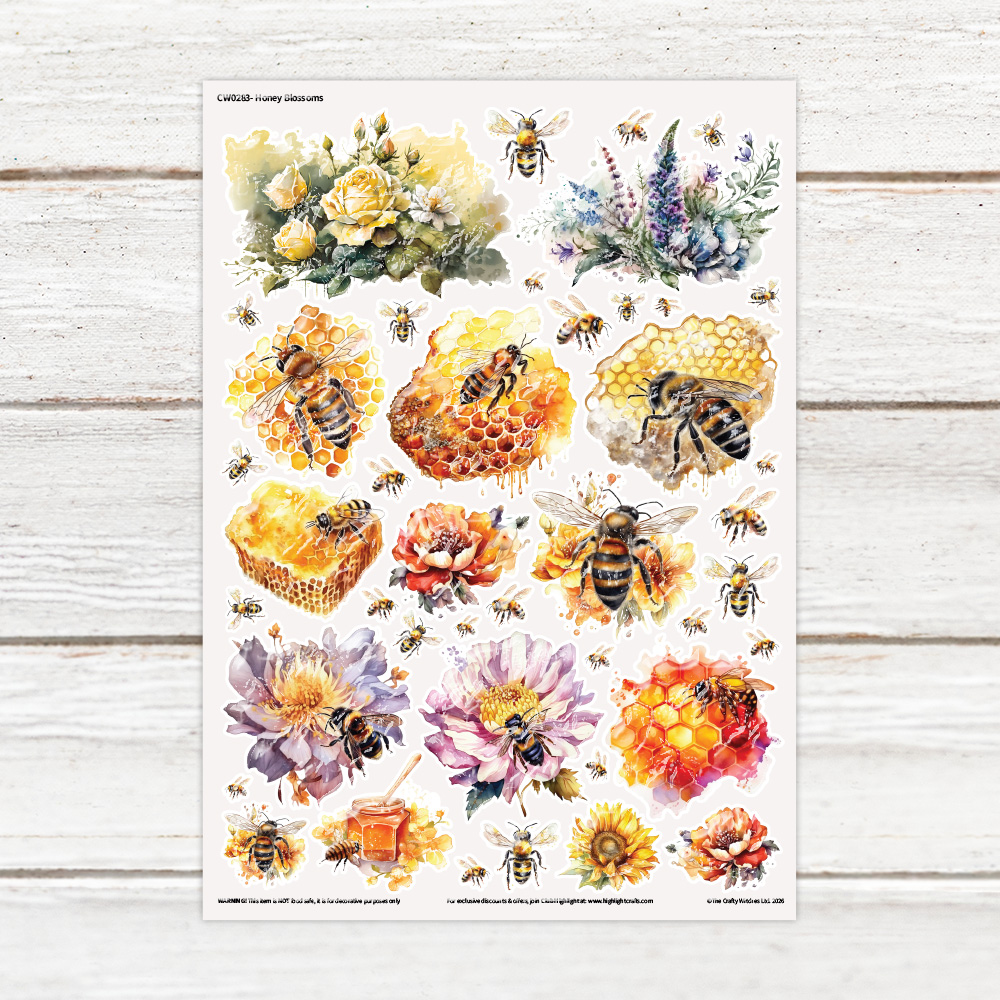 The Crafty Witches Honey Blossoms Luxe Decal Sheet
