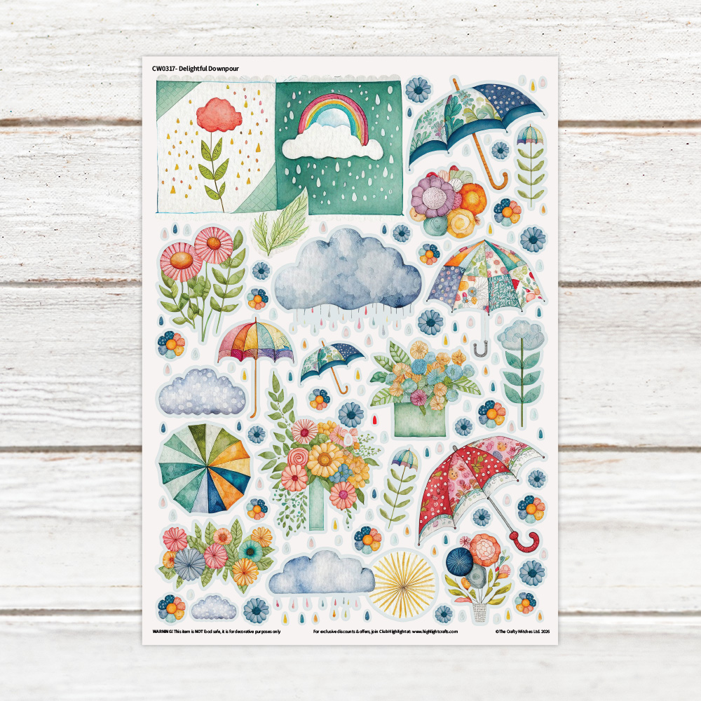 The Crafty Witches Delightful Downpour Luxe Decal Sheet