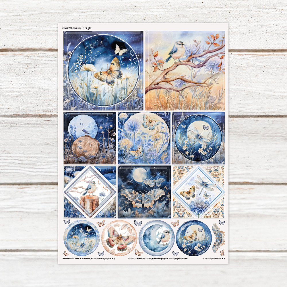 The Crafty Witches Nature in Flight Luxe Decal Sheet