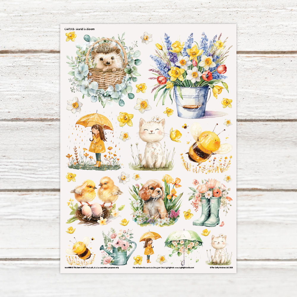 The Crafty Witches World in Bloom Luxe Decal Sheet