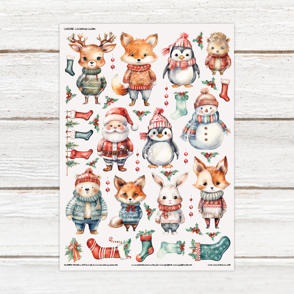 The Crafty Witches Christmas Cuties Luxe Decal Sheet