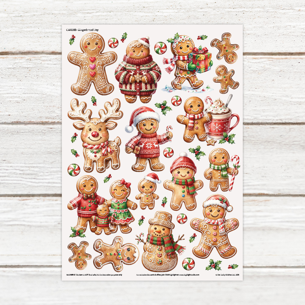 The Crafty Witches Gingerbread Joy Luxe Decal Sheet