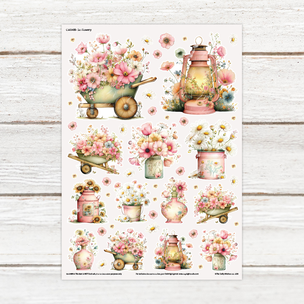 The Crafty Witches So Flowery Luxe Decal Sheet