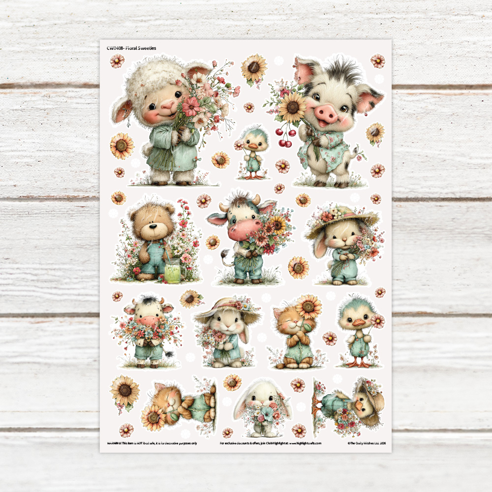 The Crafty Witches Floral Sweeties Luxe Decal Sheet
