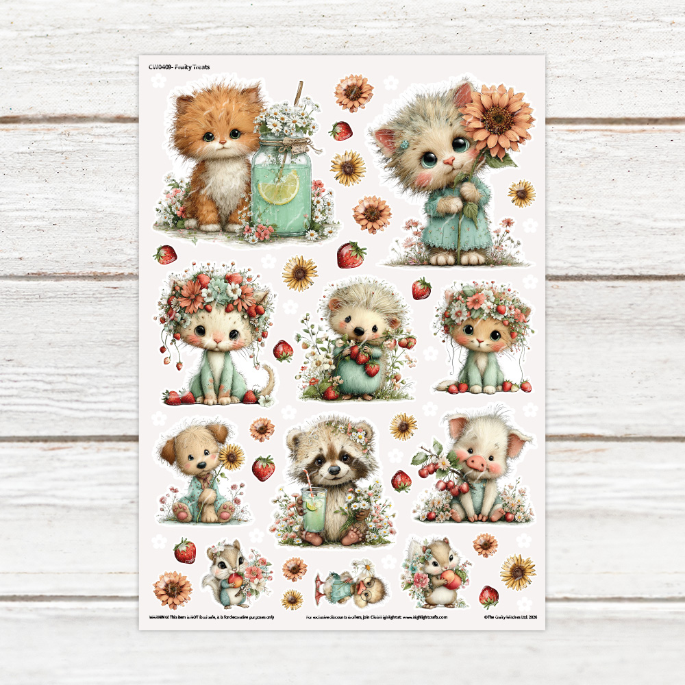 The Crafty Witches Fruity Treats Luxe Decal Sheet