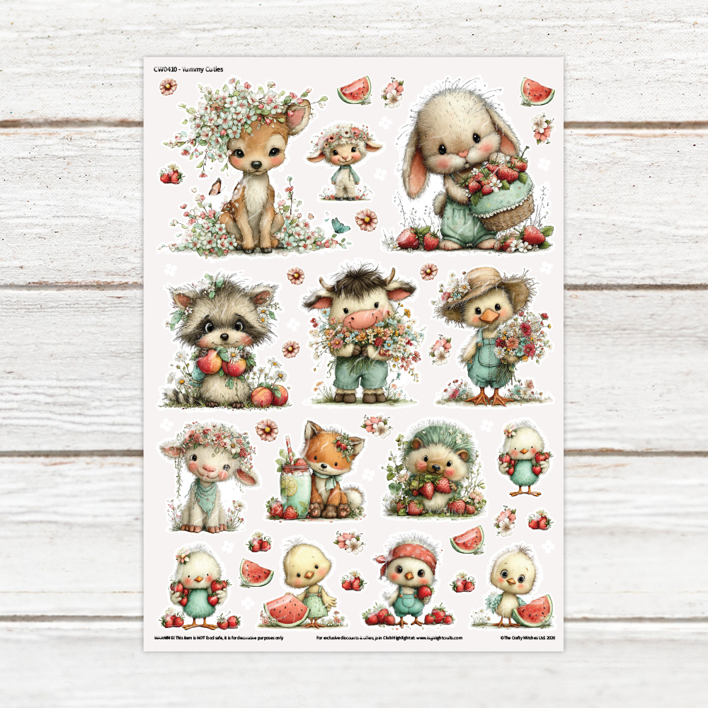 The Crafty Witches Yummy Cuties Luxe Decal Sheet