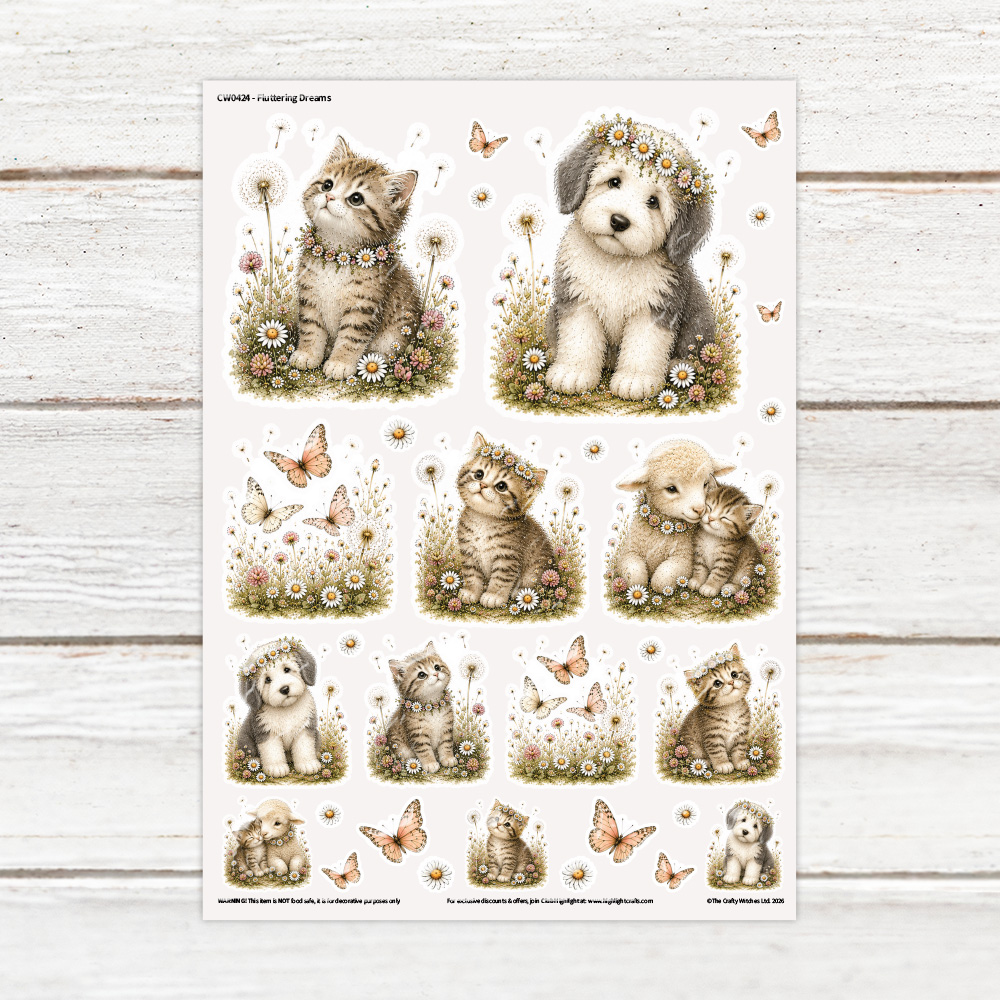 The Crafty Witches Fluttering Dreams Luxe Decal Sheet