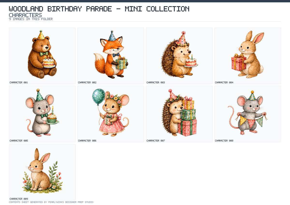 Pearlywinks - Woodland Birthday Parade Mini Collection Download - Image 4
