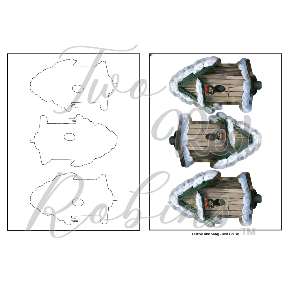 Two Red Robins Bird House SVG & Reflections Download
