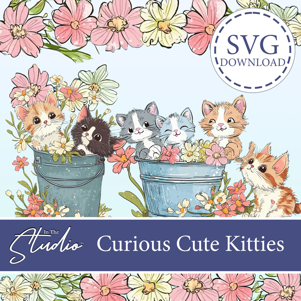 In The Studio Curious Cute Kitties SVG Download