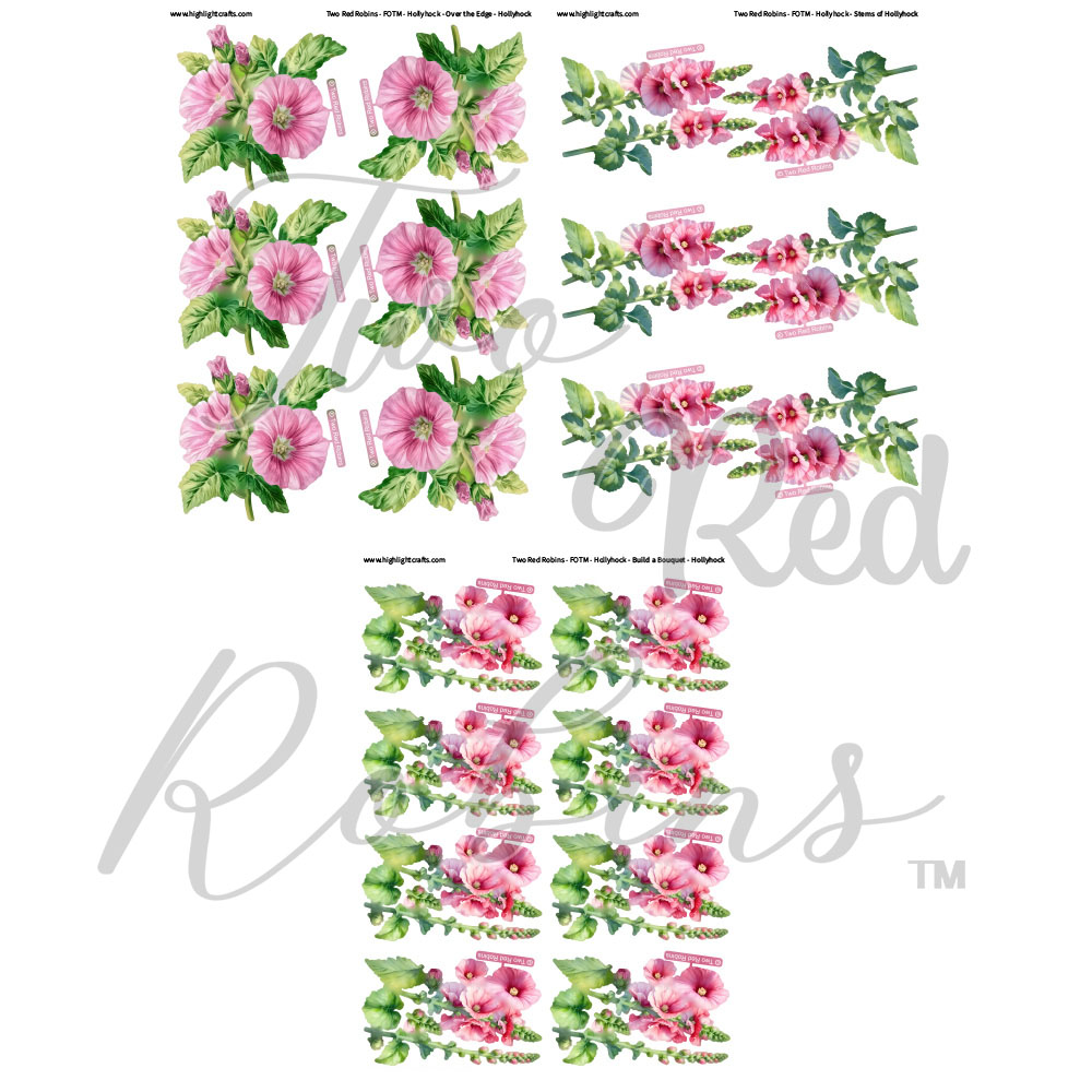 Two Red Robins Flower of The Month Hollyhock Reflections Free Download Bundle