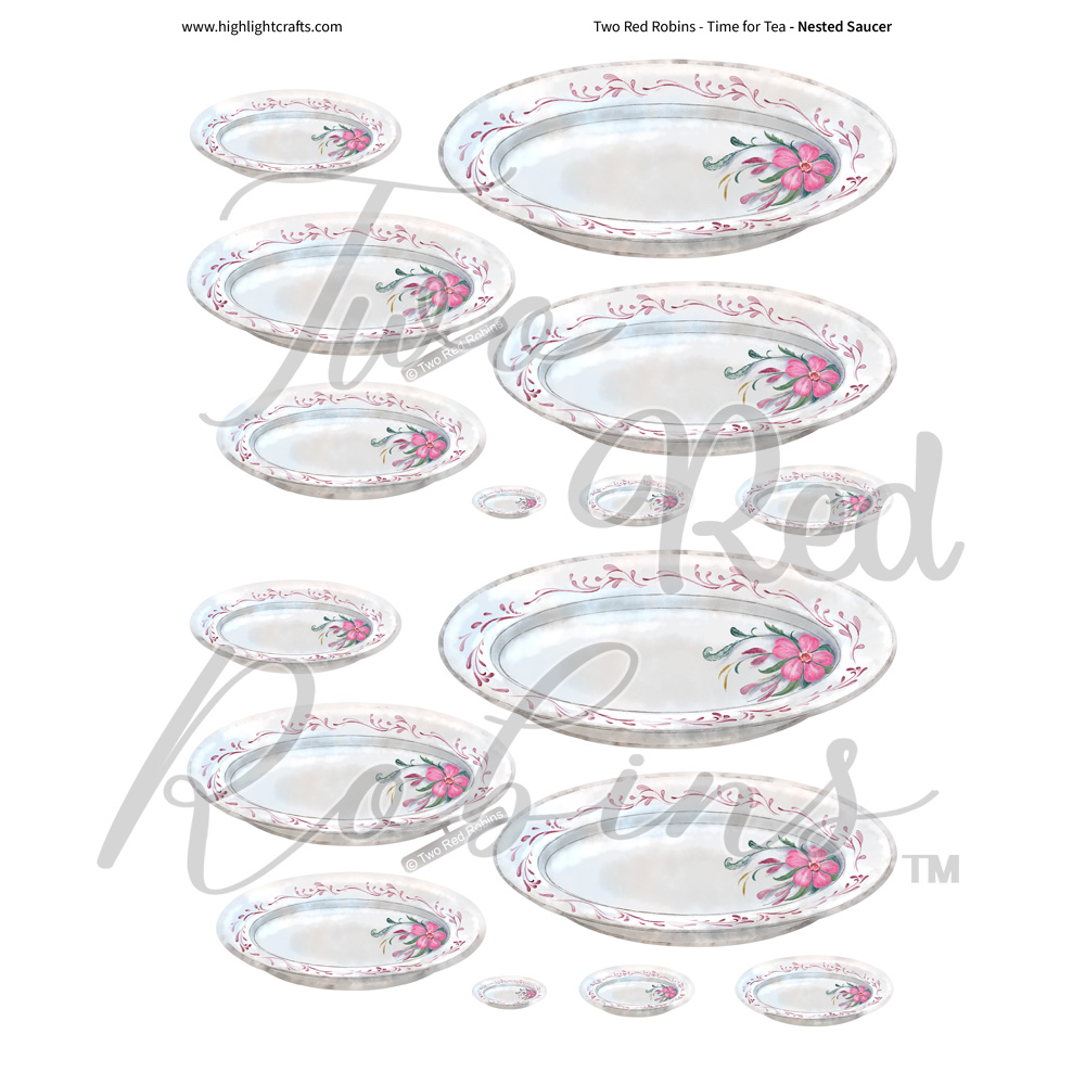 Two Red Robins Nested Saucer Reflections Download 3