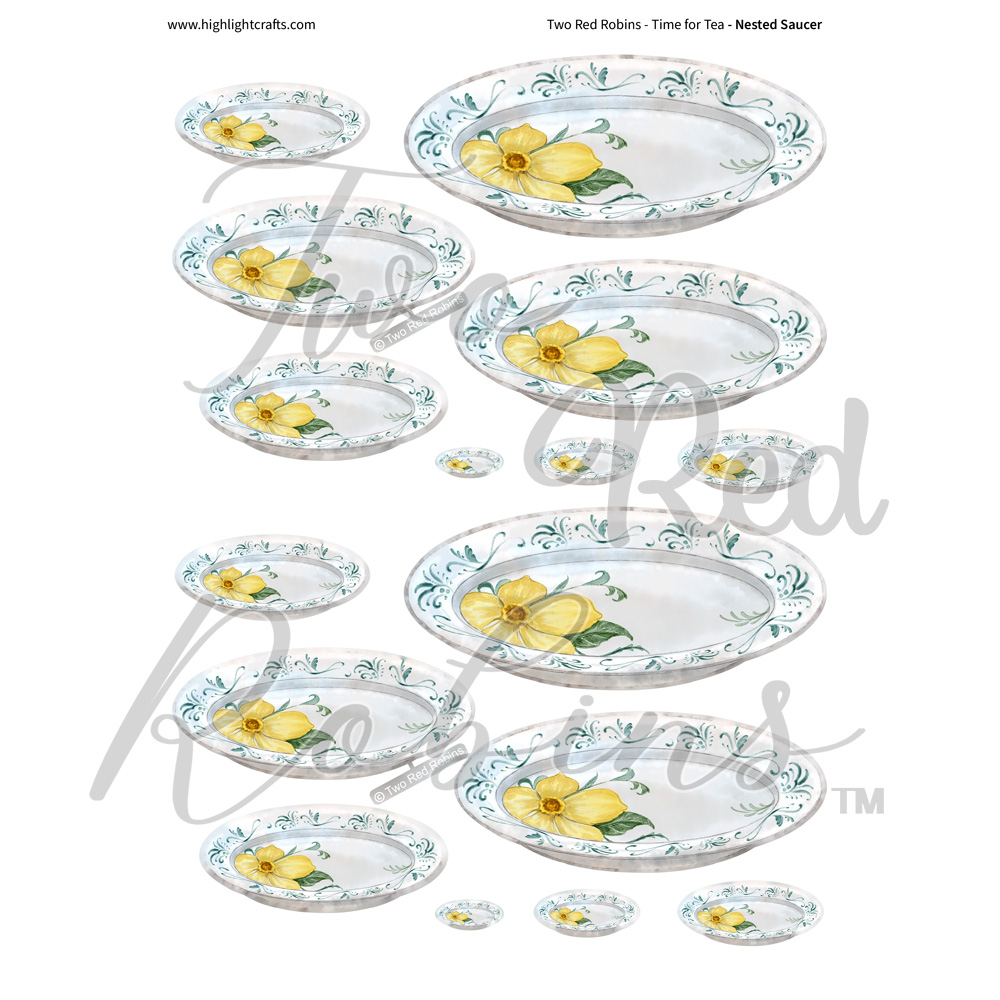 Two Red Robins Nested Saucer Reflections Download 4