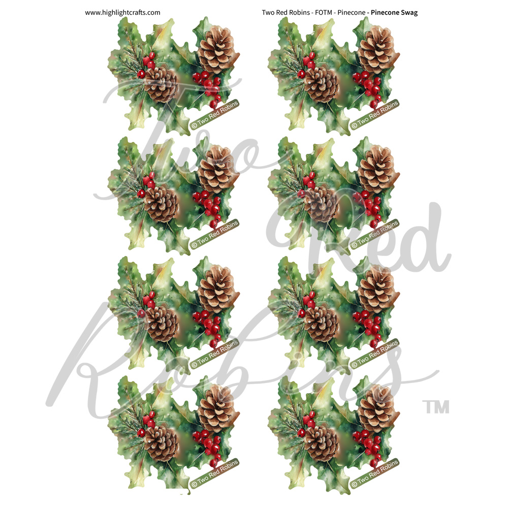 Two Red Robins Pinecone Swag Reflections Download