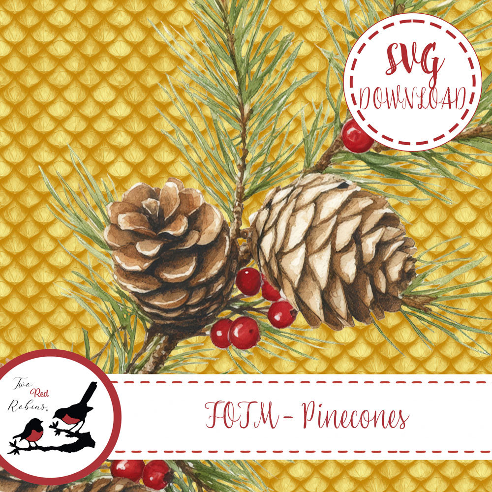 Two Red Robins Flower of The Month Pinecone SVG Download