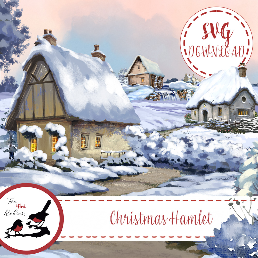 Two Red Robins Christmas Hamlet SVG Download