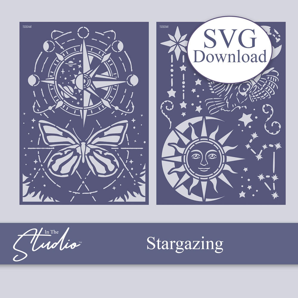 In The Studio Stargazing Stencils SVG Download