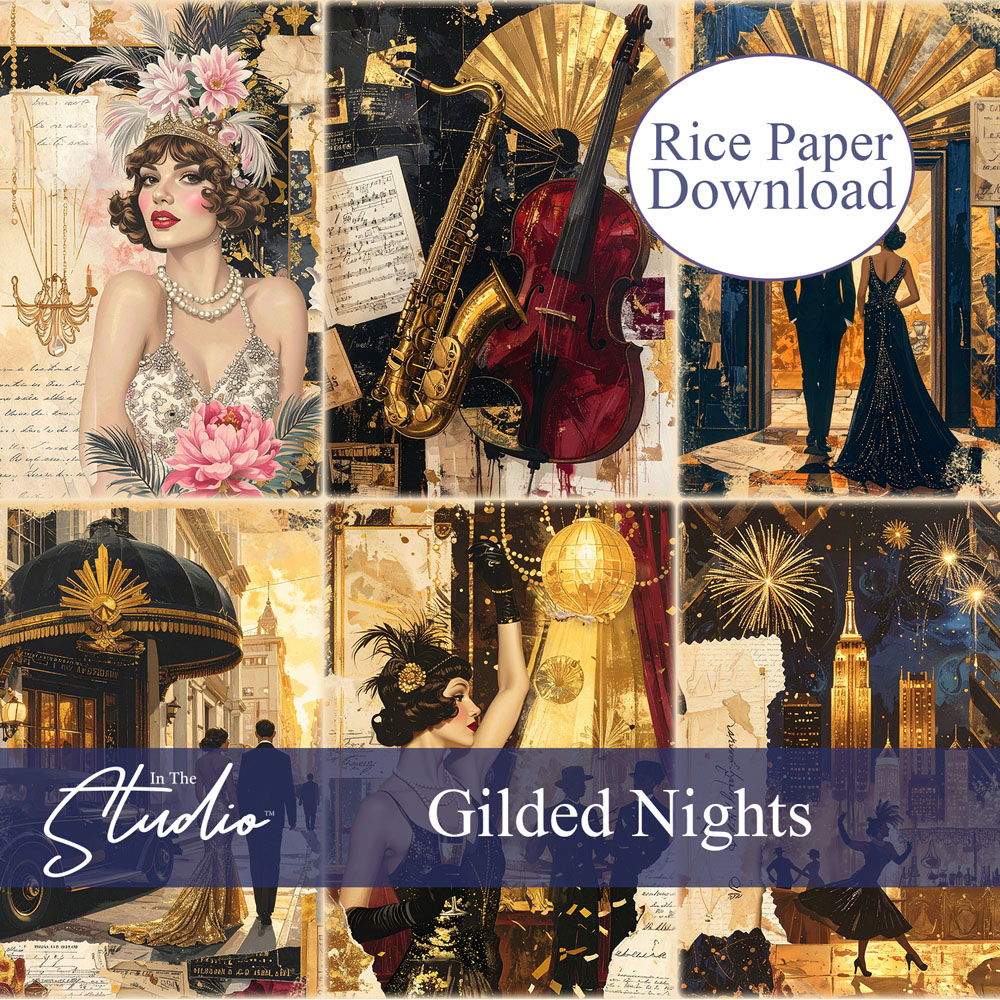 In The Studio Gilded Nights Mini Rice Paper Download