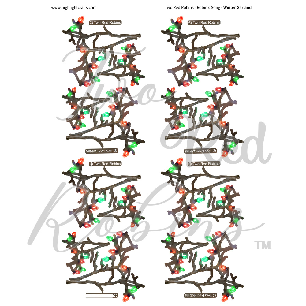 Two Red Robins Winter Garland Reflections Download 2