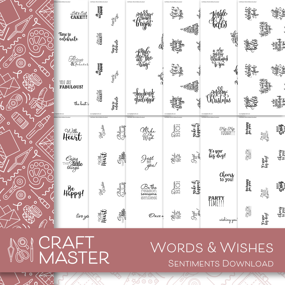 Craft Master Words & Wishes Sentiments Download