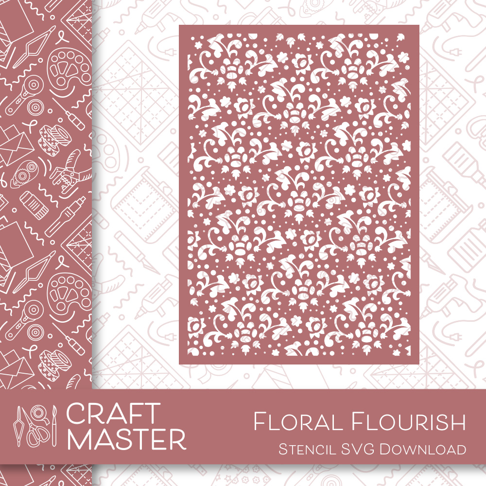 Craft Master Floral Flourish Stencil SVG Download