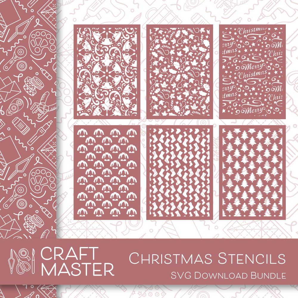 Craft Master Christmas Stencils SVG Download Bundle
