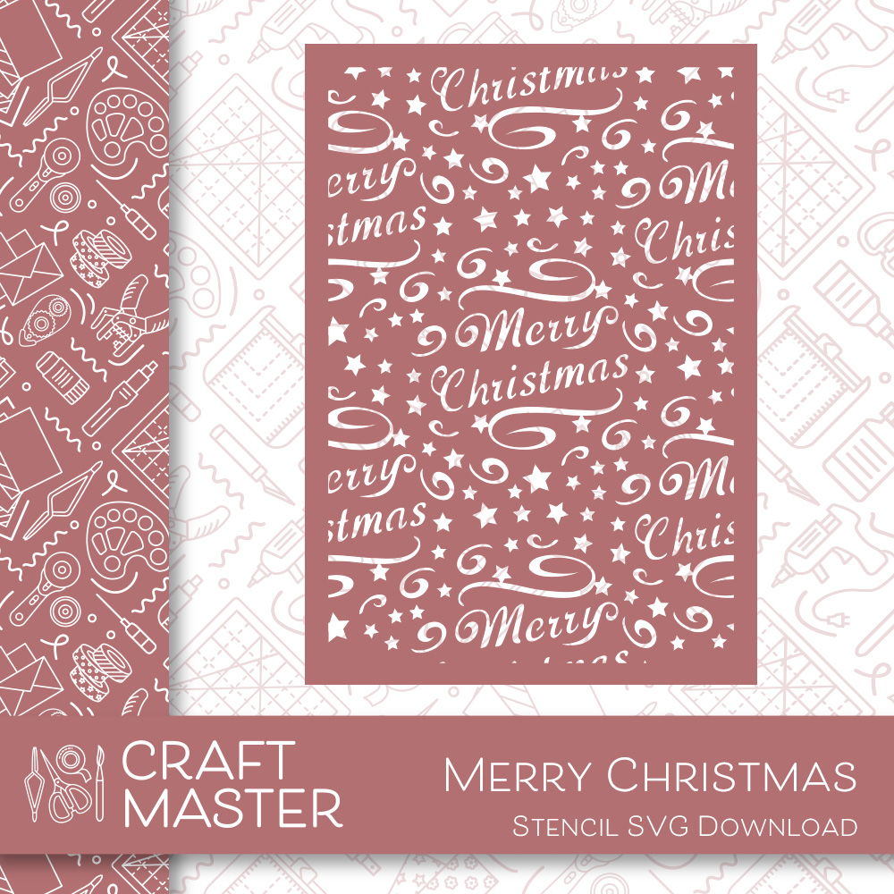 Craft Master Merry Christmas Stencil SVG Download