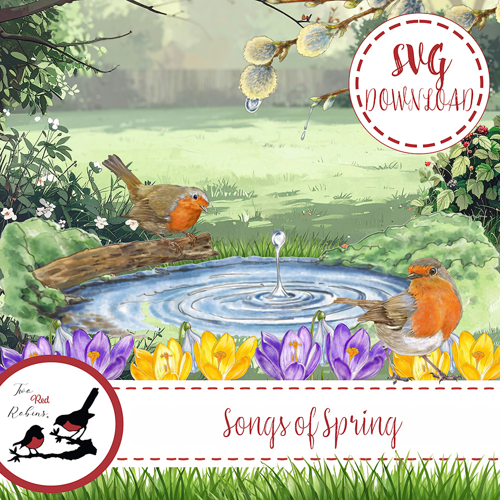 Two Red Robins Songs of Spring SVG Download