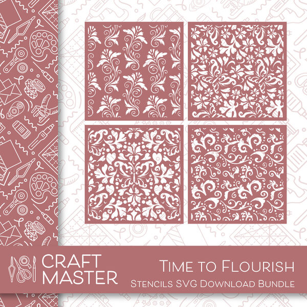 Craft Master Time To Flourish Stencils SVG Download Bundle - Highlight ...