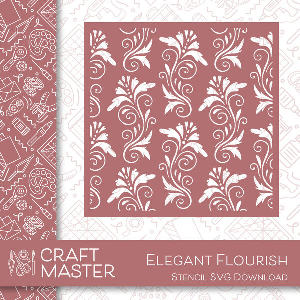 click academy - flourish Images High Quality Grahic Craft Master Elegant Flourish Stencil SVG Download - Highlight Crafts