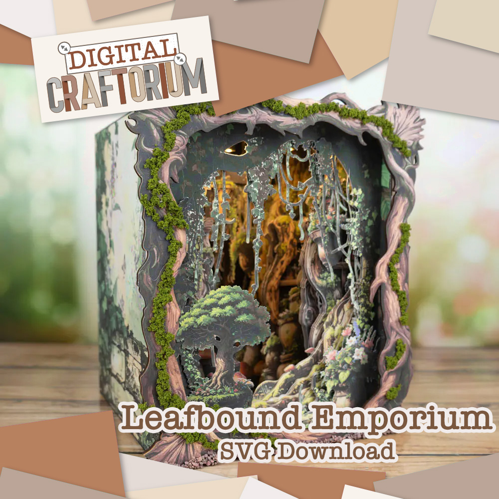 Digital Craftorium Book Nook 3: Leafbound Emporium SVG Download