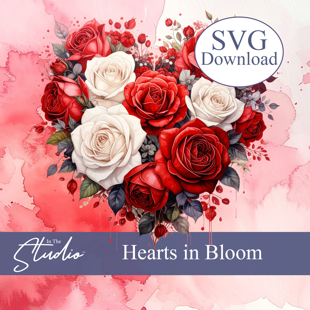 In The Studio Hearts in Bloom SVG Download