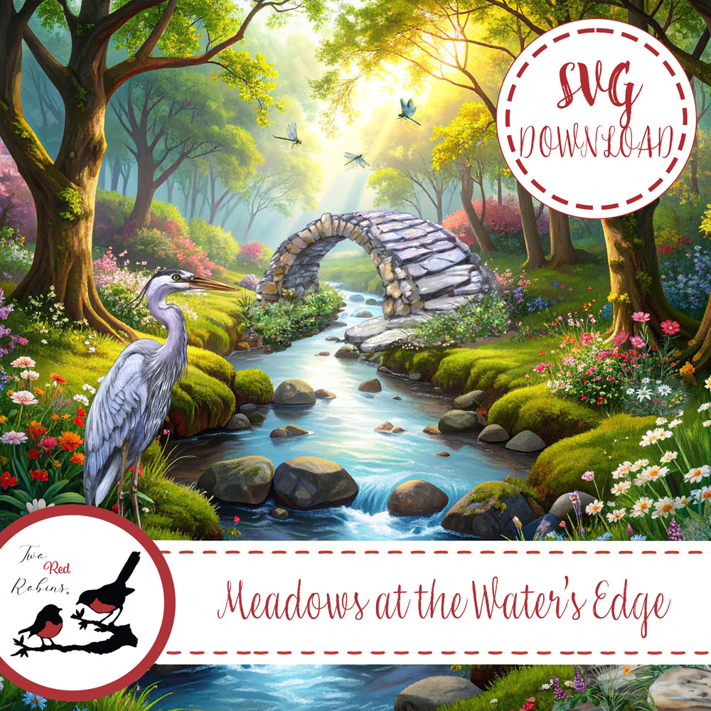Two Red Robins Meadows at the Water's Edge SVG Download