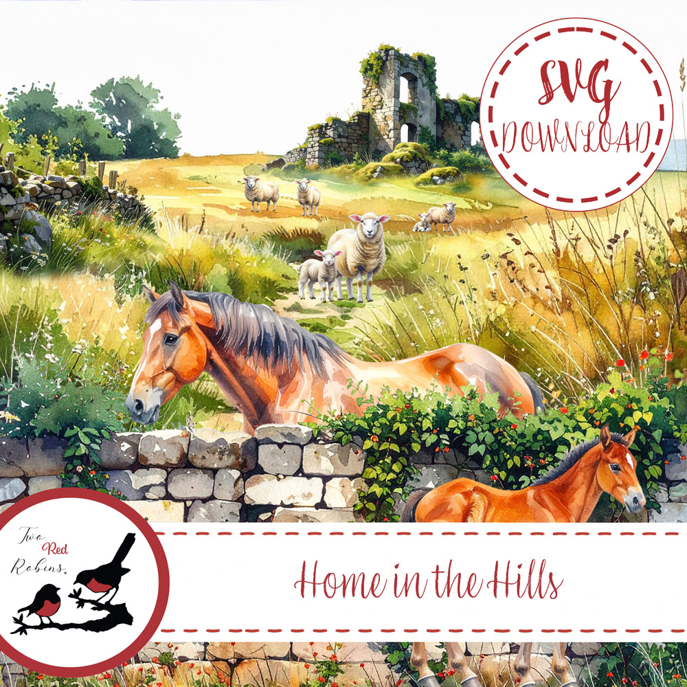 Two Red Robins Home In The Hills SVG Download