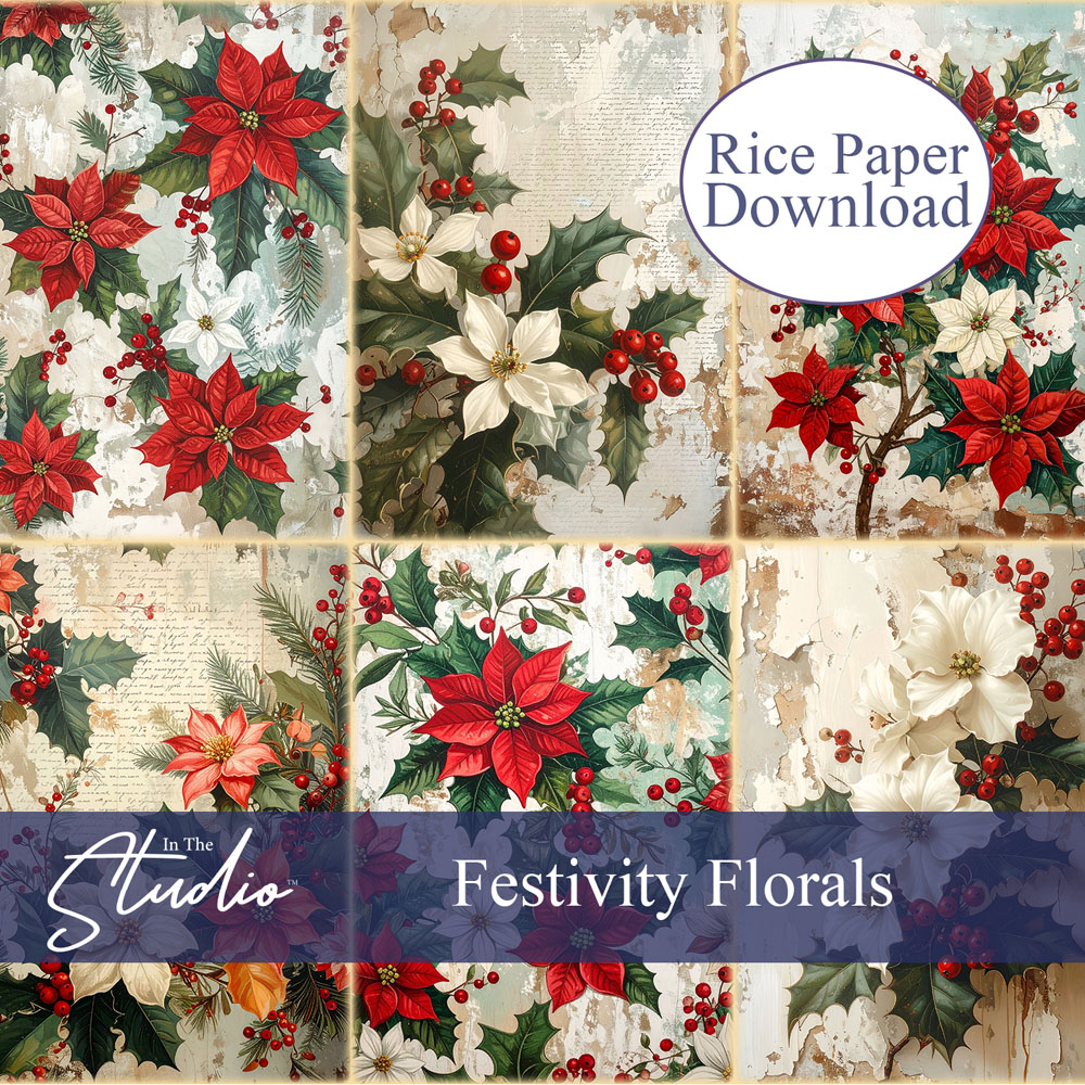 In The Studio Festivity Florals Mini Rice Paper Download