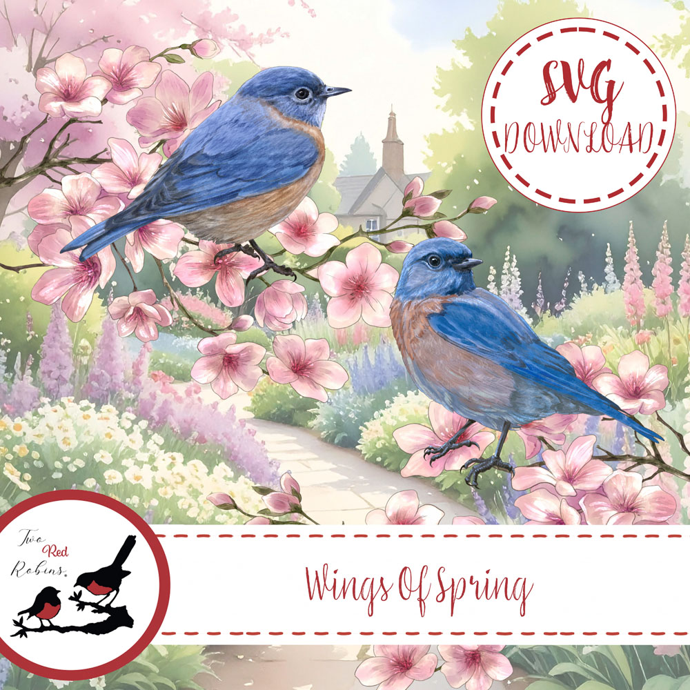 Two Red Robins Wings of Spring SVG Download