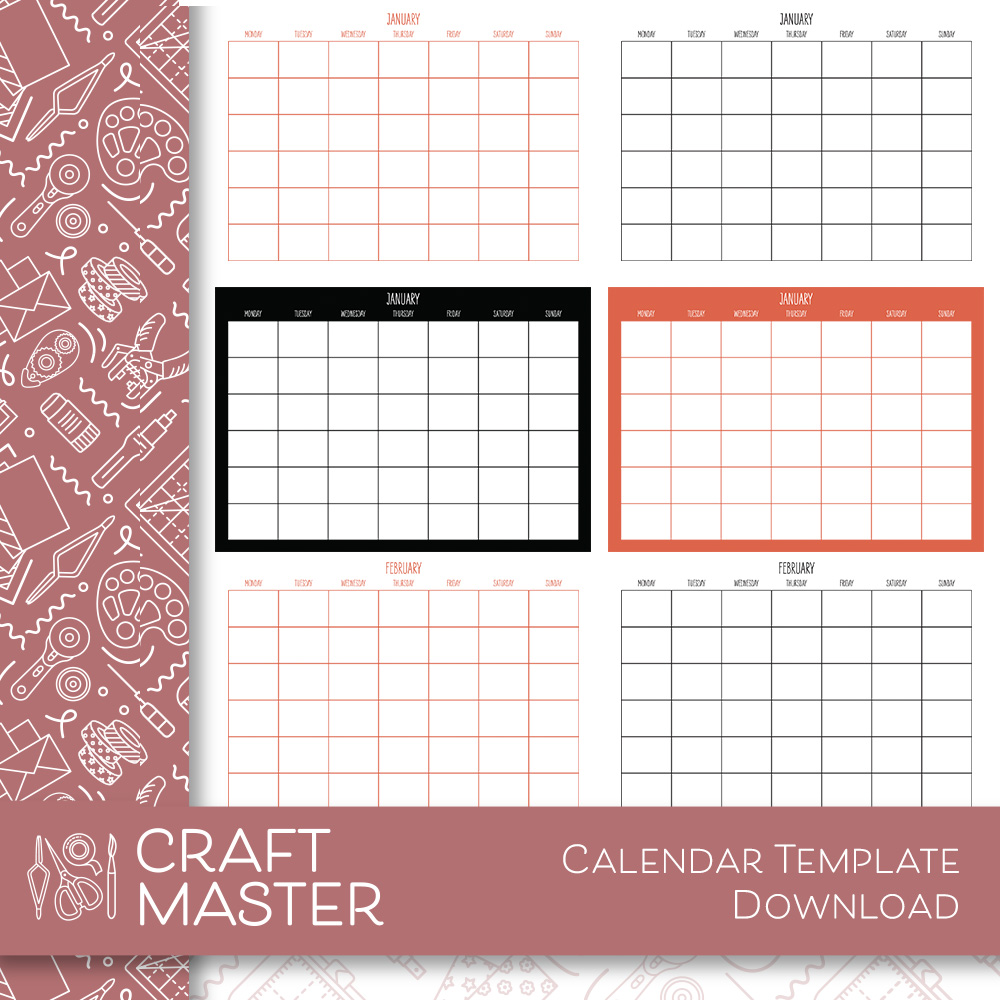 Craft Master Calendar Template Download