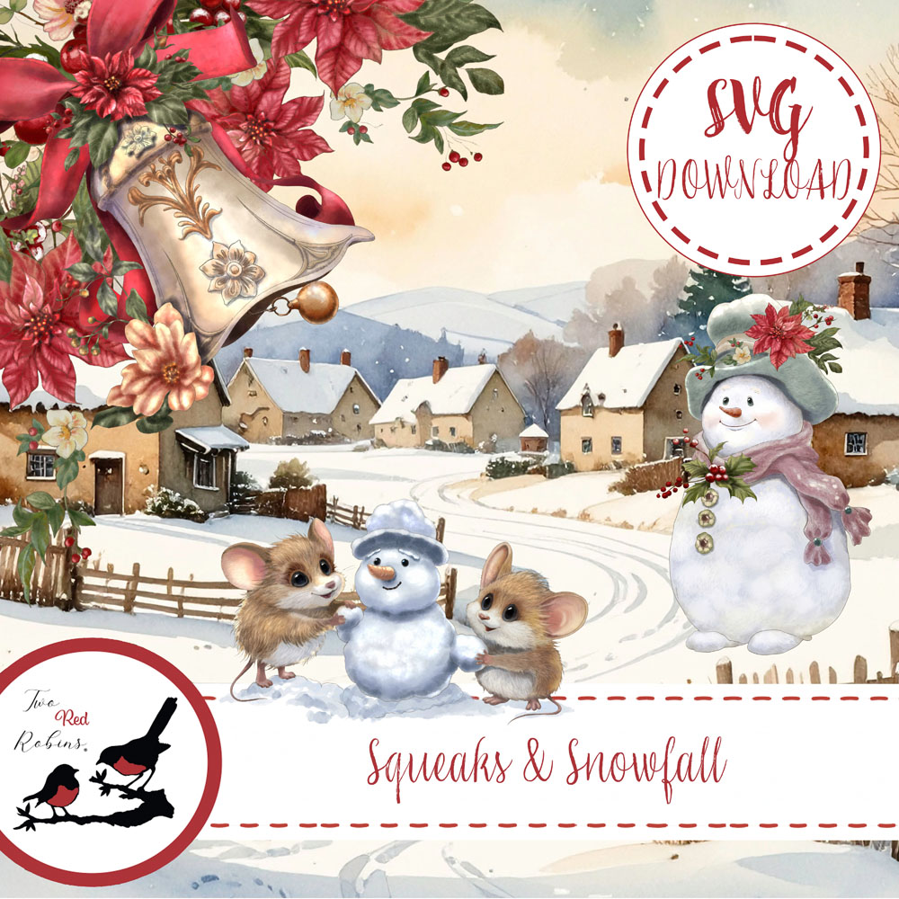 Two Red Robins Squeaks & Snowfall SVG Download